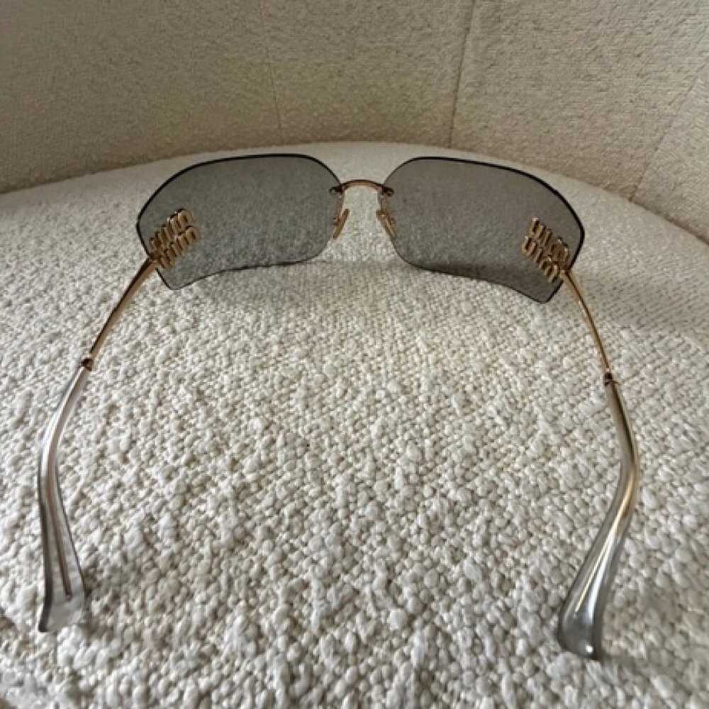 Miu Miu Aube Sunglasses (Authentic) - Gray/Gold - Picture 6 of 10
